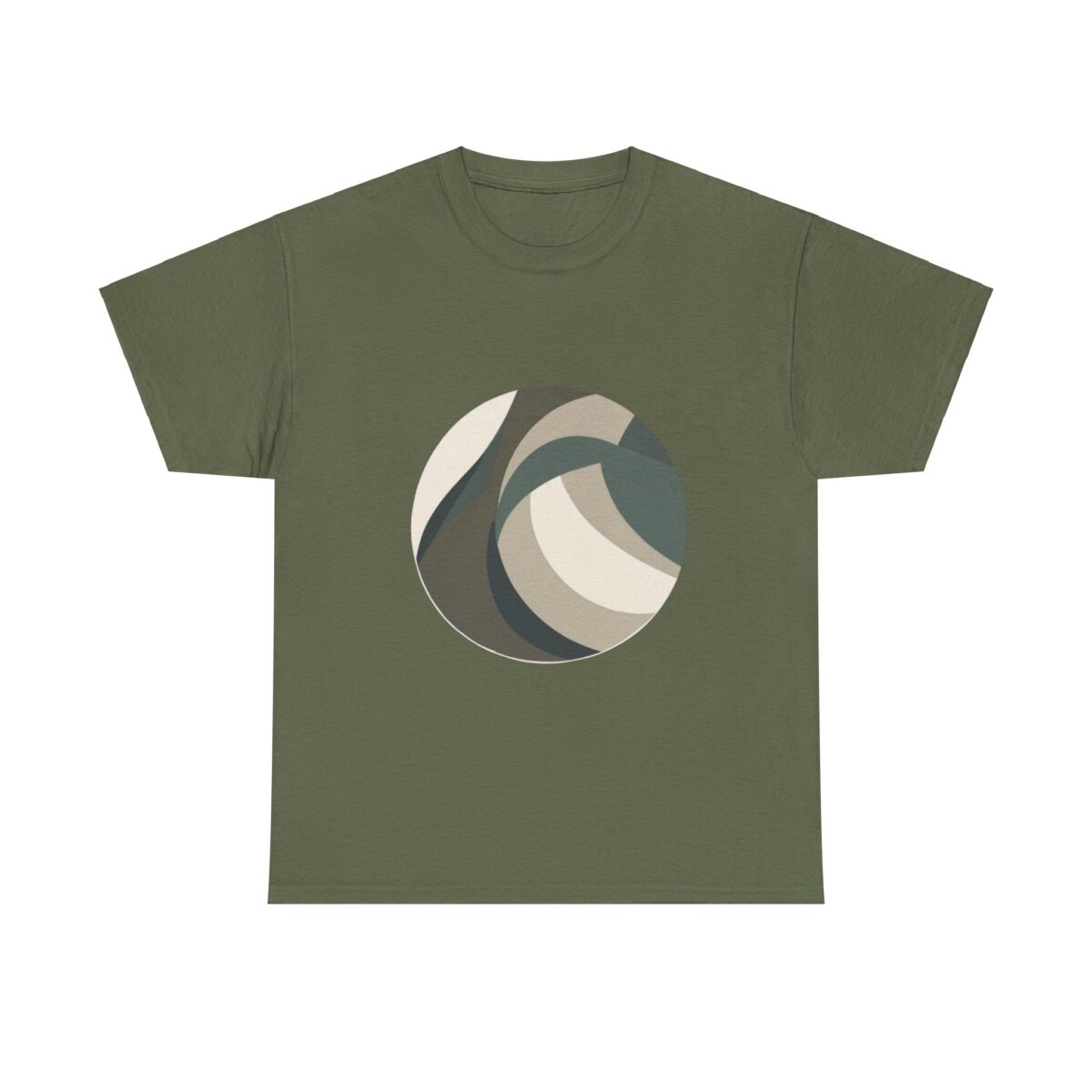 Modern green Camo T Shirt with circular design