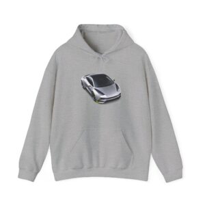 Car hoodies with a printed car graphic design