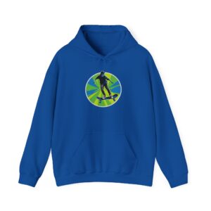 Snowboarding hoodie featuring a bold design, ideal for winter adventures