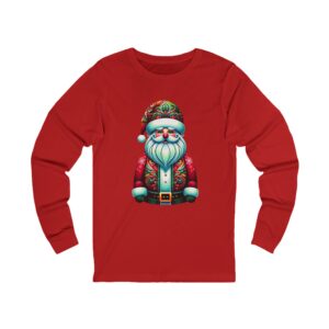 Vintage Santa Christmas Long Sleeve Shirt featuring a nostalgic Santa Claus print.