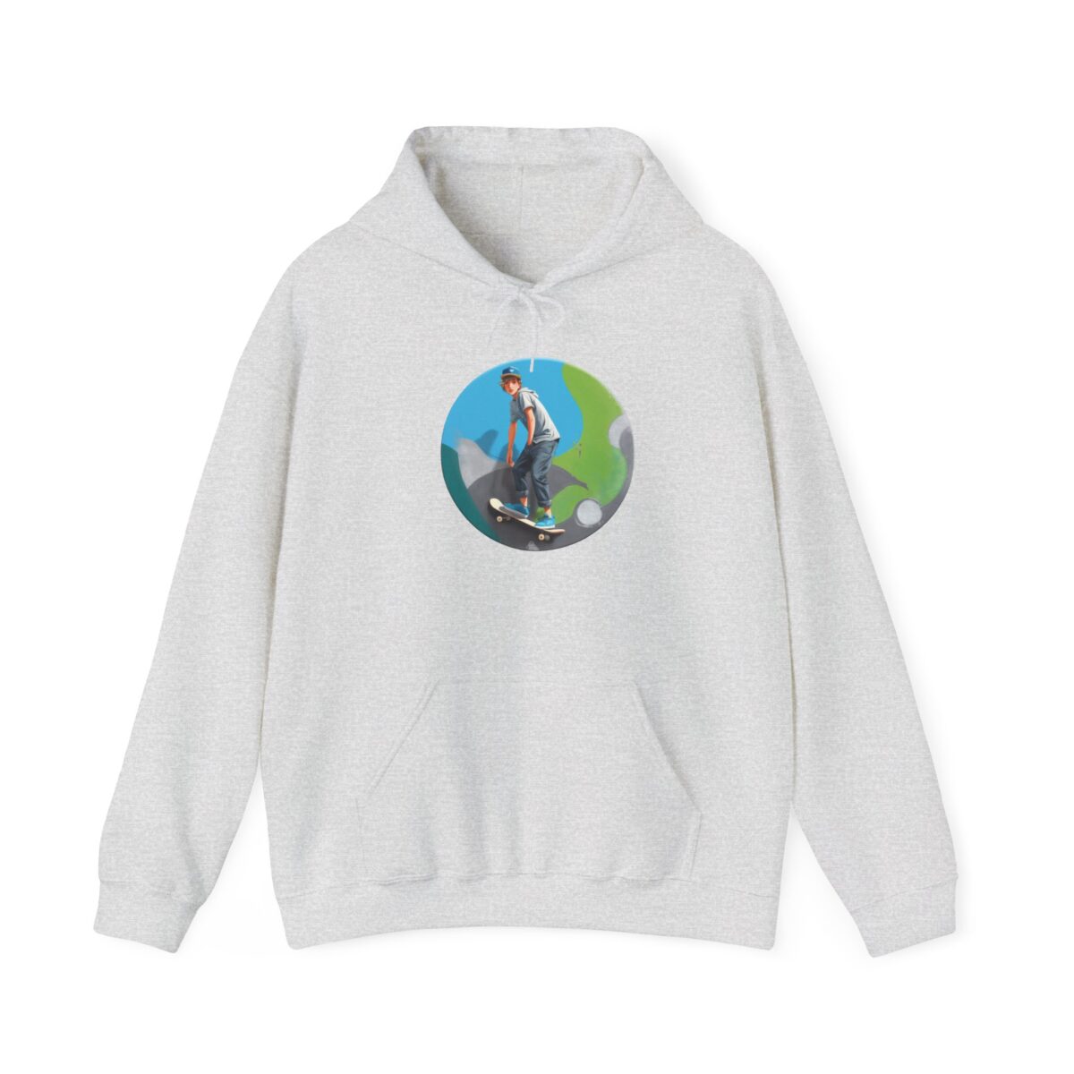 Skate hoodies featuring a skater graphic, offering style and comfort.