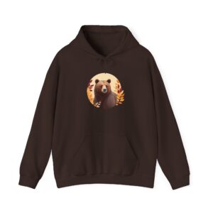 Maroon hoodie with bear design on the front, cozy and stylish for everyday wear.