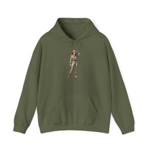 Women’s camo hoodie with stylish camouflage print and kangaroo pocket