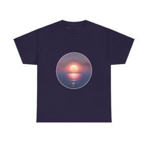 "I Survived Skin Cancer T-Shirt featuring a serene sunset design, symbolizing hope and resilience."