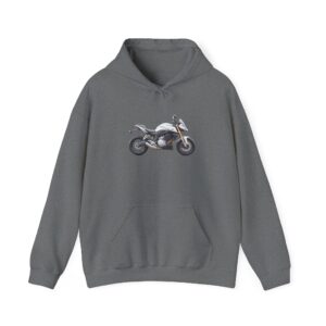 Gray hoodie with motorcycle print