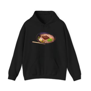 Unisex ramen hoodie featuring a vibrant ramen bowl design.