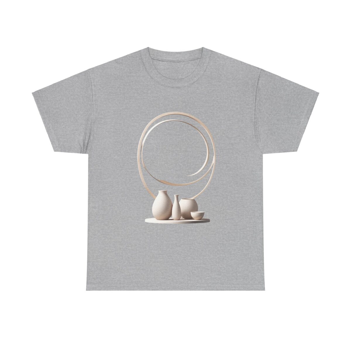 Tri blend t-shirt featuring a minimalist design with pottery artwork