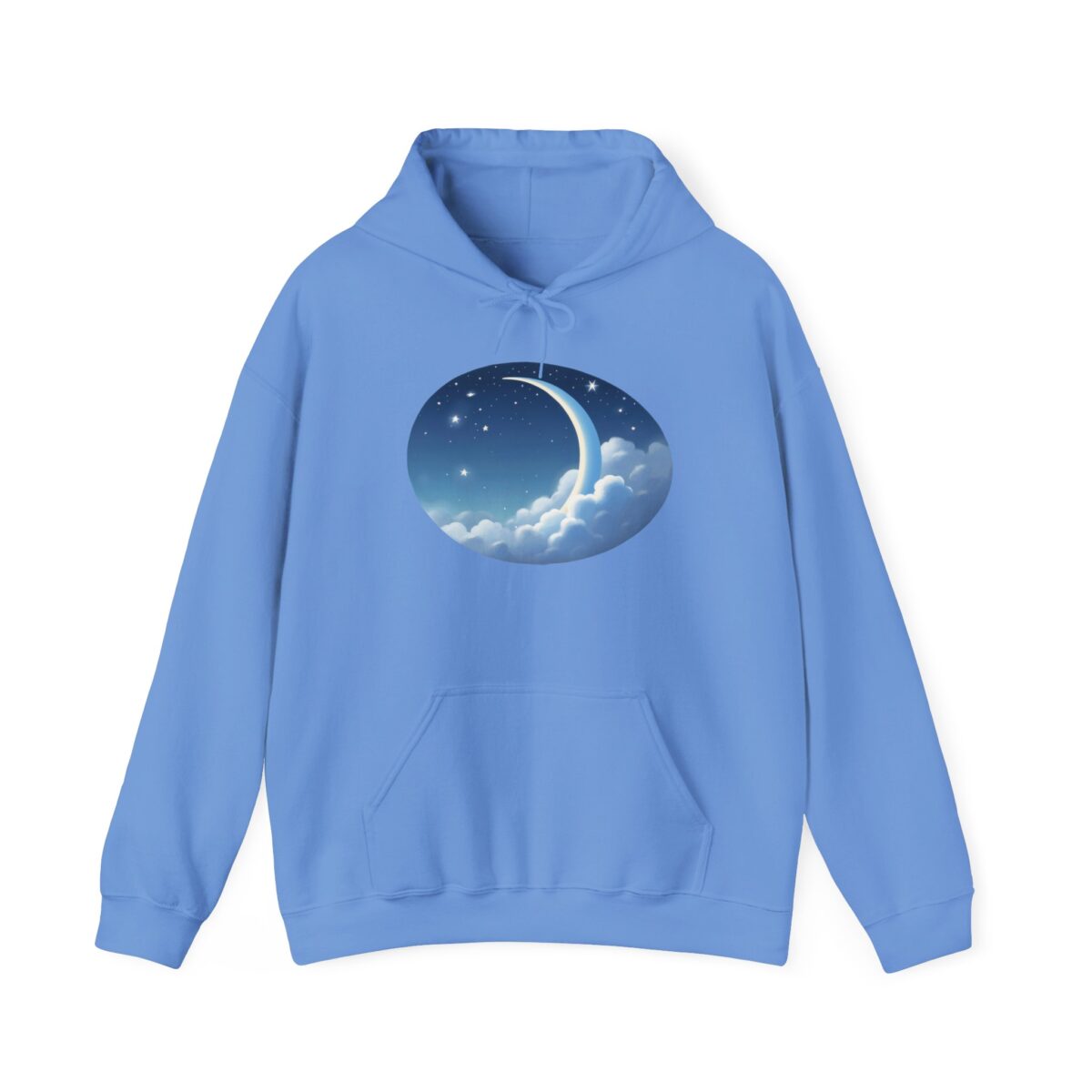 Hour weighted hoodies with calming moon design