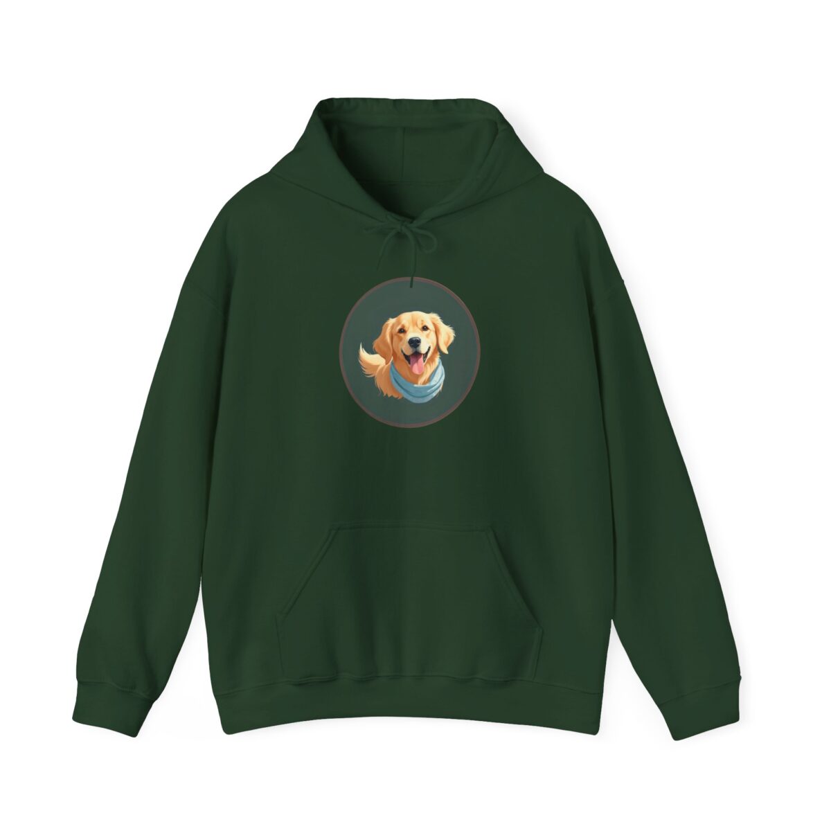 Dog hoodies featuring a green hoodie with a printed golden retriever design, showcasing a stylish and cozy option for pets.