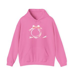 Unisex heavy blend bow hoodie with pink bow design