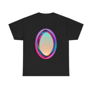 Style wear round neck black t-shirt with a colorful printed design