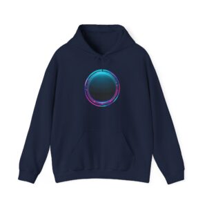 Y2K hoodie with a futuristic circle design on the front