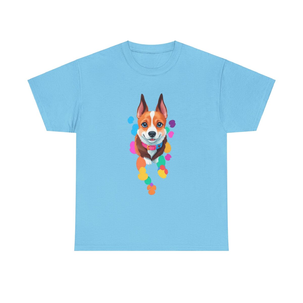 Custom dog T-shirt with colorful dog design