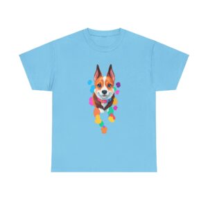 Custom dog T-shirt with colorful dog design